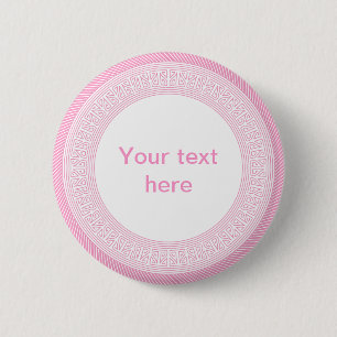 Pink hopi pattern 6 cm round badge