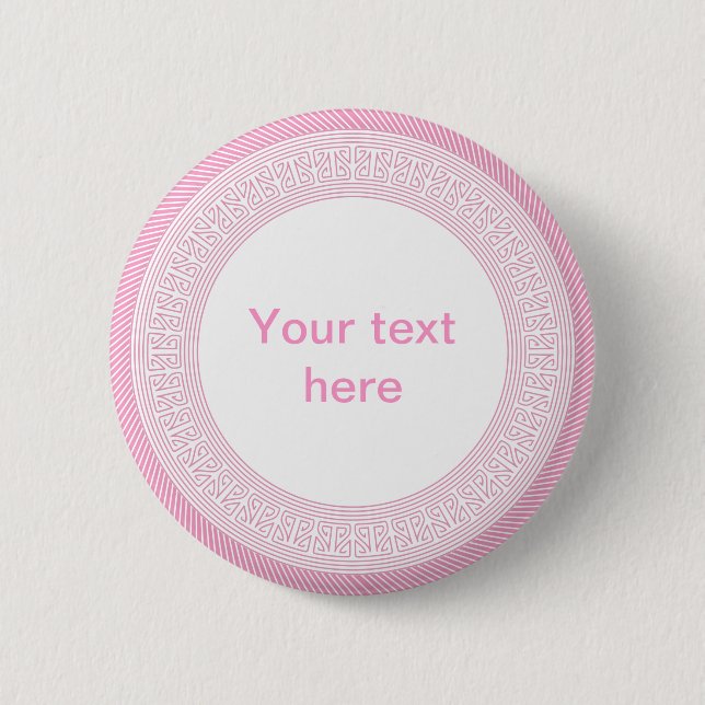 Pink hopi pattern 6 cm round badge (Front)