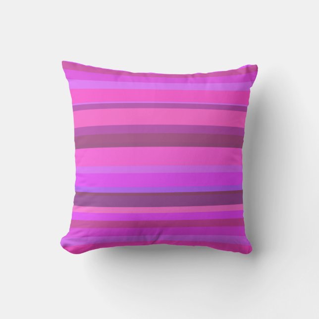 Pink horizontal stripes cushion (Front)