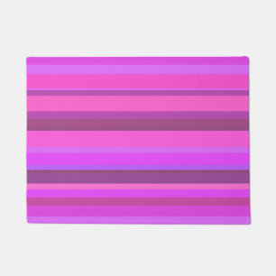 Pink horizontal stripes doormat