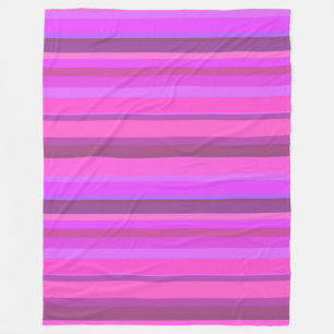 Pink horizontal stripes fleece blanket