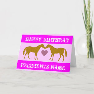 Pink Horse Birthday Card