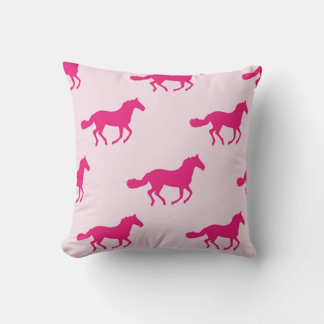 Pink Horse Design Pillow (Front)
