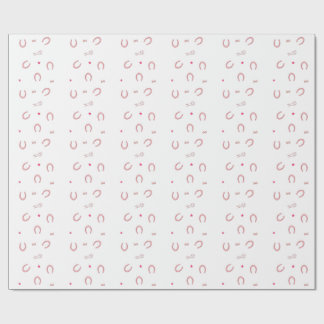 Pink Horse Girl Horseshoe Pattern Gift Wrapping Paper