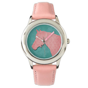Pink Horse on Turquoise Watch