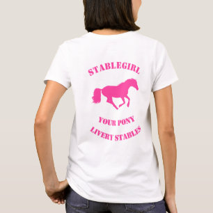 Pink horse or pony riding stables T-Shirt