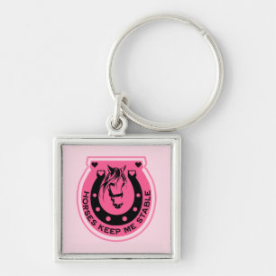 Pink Horseback Rider Key Ring