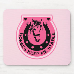 Pink Horseback Rider Mouse Pad