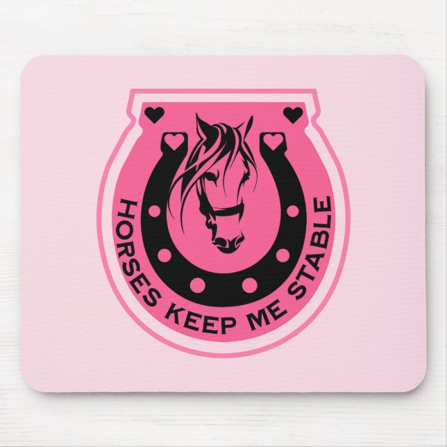 Pink Horseback Rider Mouse Pad (Front)