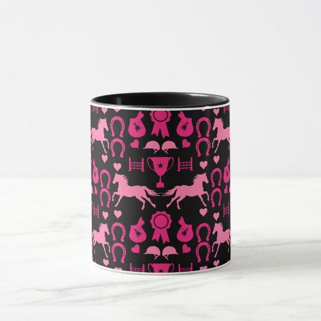 Pink Horseback Riding  Mug (Center)