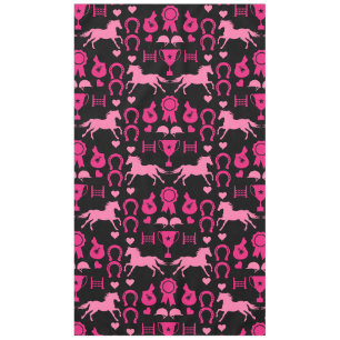 Pink Horseback Riding  Tablecloth