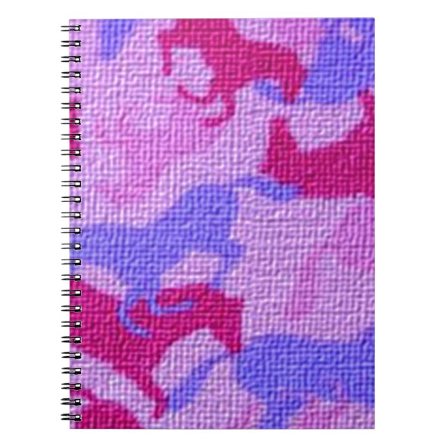 Pink Horses Canvas Notebook (Front)