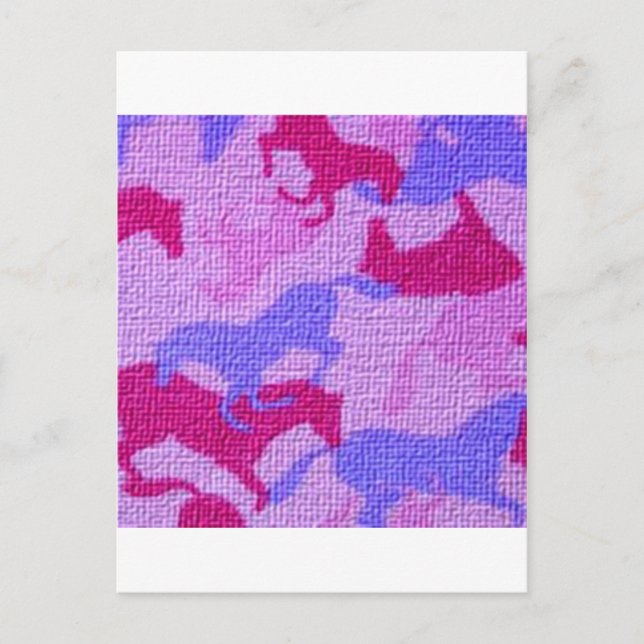 Pink Horses Canvas Postcard (Front)