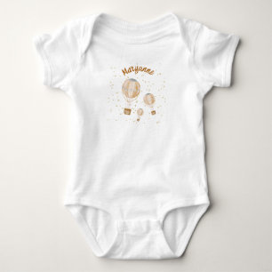 Pink Hot Air Balloon 1st Birthday Baby Bodysuit