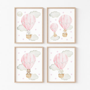 Pink Hot Air Balloon, Cute Animals, Girl Nursery