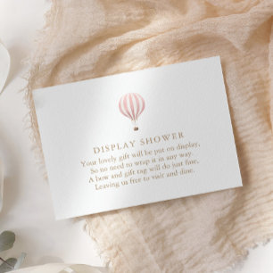 Pink Hot Air Balloon Display Shower Enclosure Card