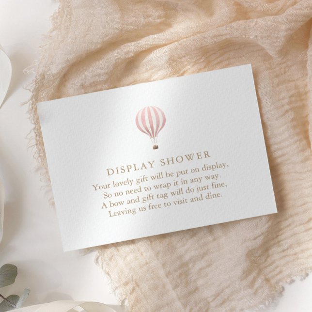 Pink Hot Air Balloon Display Shower Enclosure Card (Creator Uploaded)