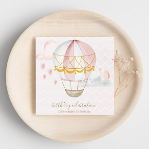 Pink Hot Air Balloon Favour Bags Napkin
