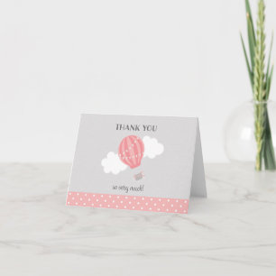 Pink Hot Air Balloon Thank You Card