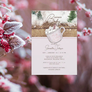 Pink Hot Chocolate Baby It's Cold Outside Shower Invitation