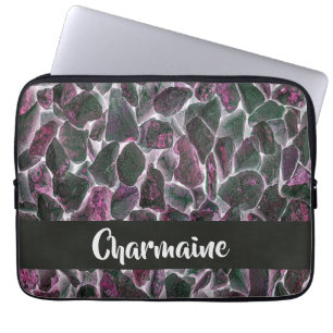 Pink hot coal stones laptop sleeve