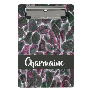 Pink hot coal stones mini clipboard