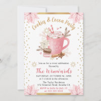 Pink Hot Cocoa and Cookies Winter Party