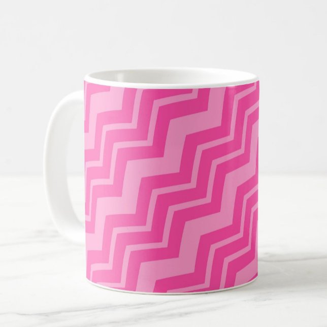 Pink Hot Pink Zigzag Chevron Pattern Design  Coffee Mug (Creator Uploaded)