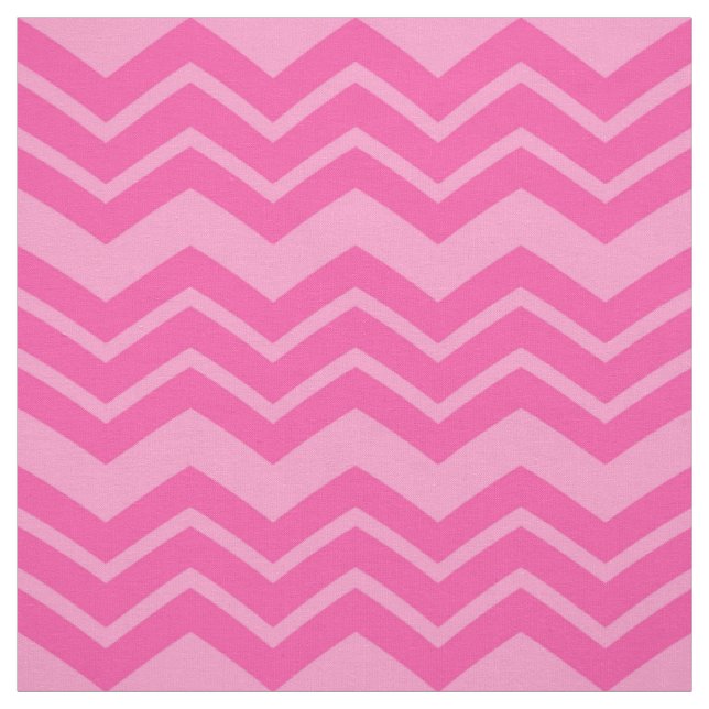 Pink Hot Pink Zigzag Chevron Pattern Design  Fabric (Swatch)