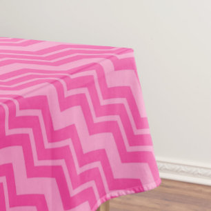 Pink Hot Pink Zigzag Chevron Pattern Design Tablecloth
