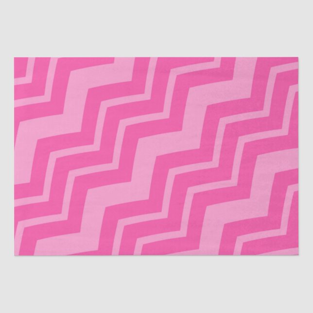 Pink Hot Pink Zigzag Chevron Pattern Design  Tissue Paper (Front)