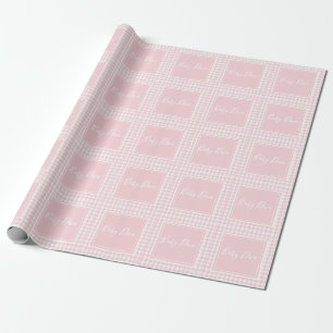 Pink Houndstooth Baby Diva Baby Shower Wrapping Paper