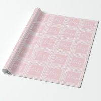 Pink Houndstooth Baby Wrapping Paper