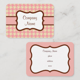 Pink Houndstooth Business Card