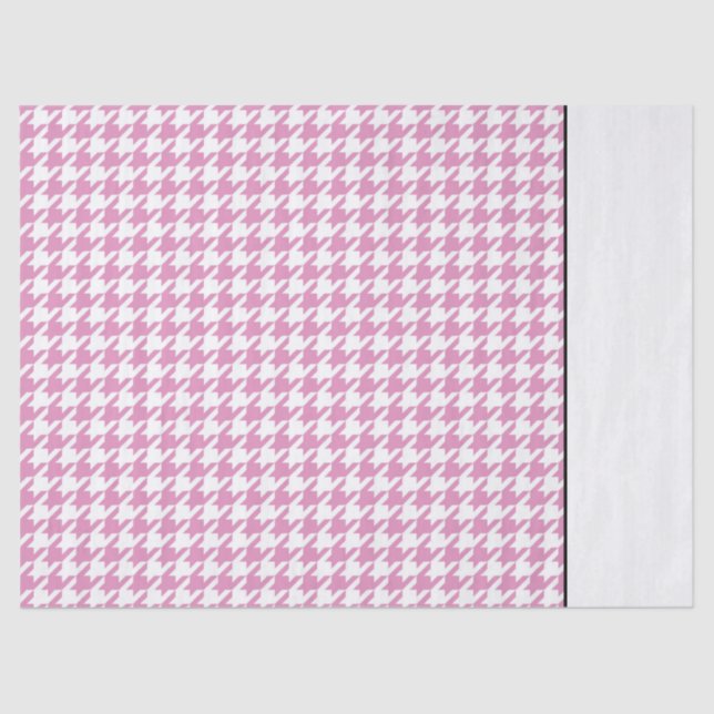 Pink Houndstooth Designer Chic Two Tone Tissue Paper (Front)