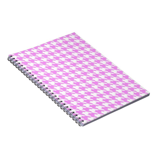 Pink Houndstooth Notebook (Right Side)
