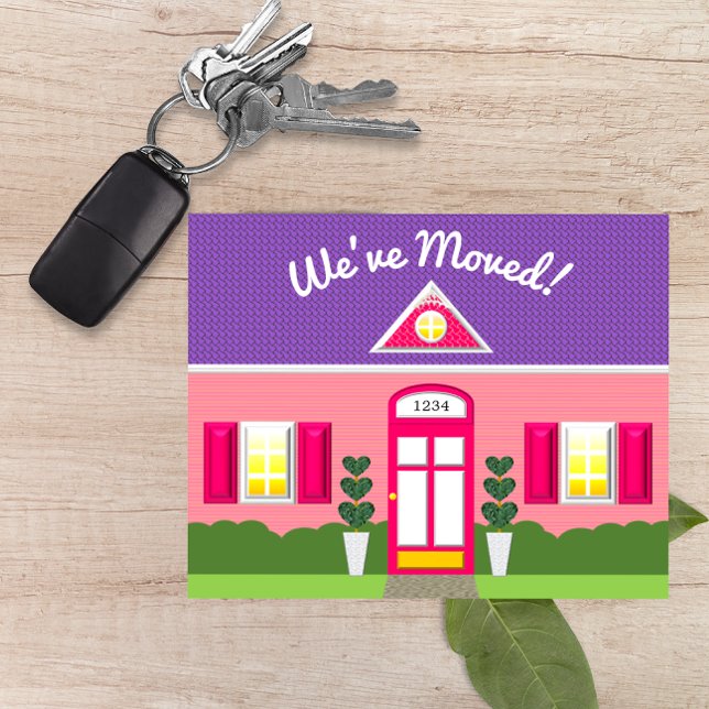 Pink House Dream Home New Address Postcard (Creator Uploaded)