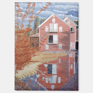 Pink House in Autumn Magnet