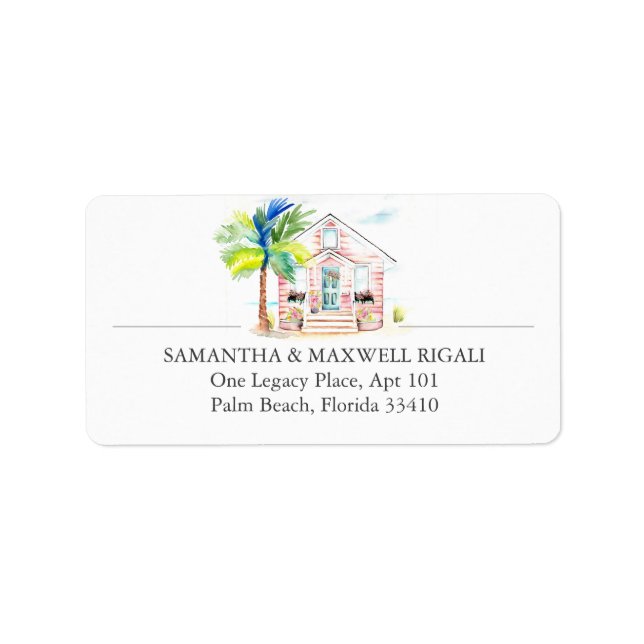 Pink House Return Address Labels (Front)