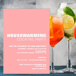 Pink Housewarming Cocktail Party Invitation