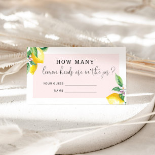 Pink How many lemon heads enclosure card