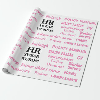 Pink HR Human Resources Gift Wrap Wrapping Paper