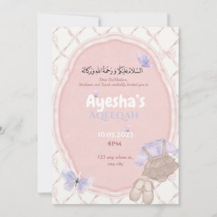 Pink Hues Baby Girl Aqeeqah Invitation