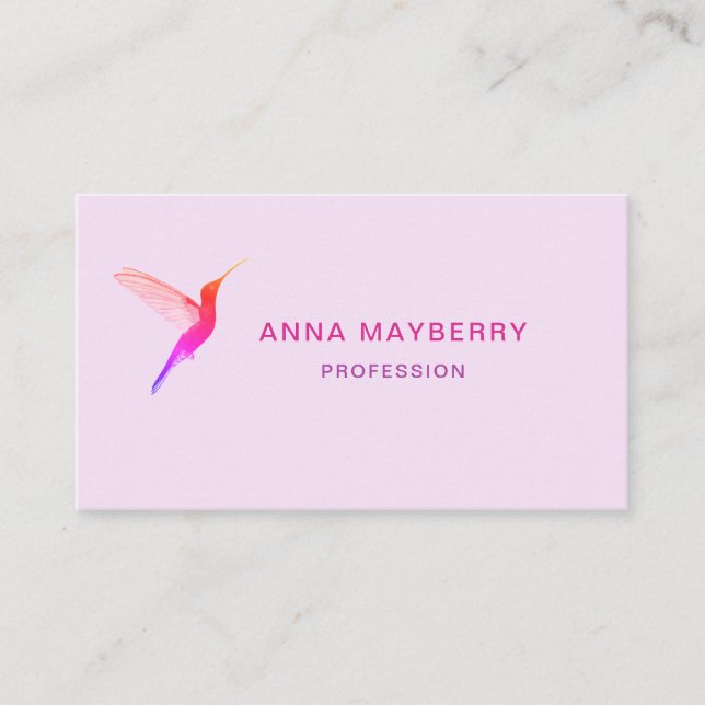 Pink Hummingbird Business Card (Front)