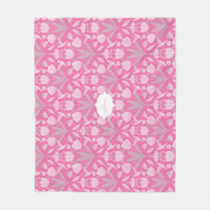 Pink Hummingbird Coquette Personalised floral Fleece Blanket