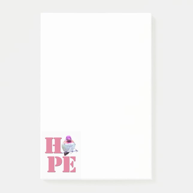 Pink Hummingbird HOPE Notes (Front)