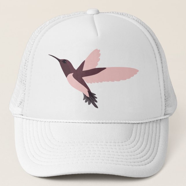 Pink Hummingbird Trucker Hat (Front)