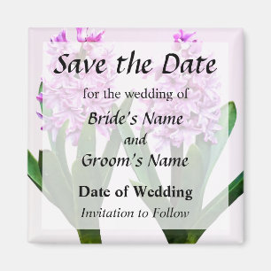 Pink Hyacinth Duo Save the Date Magnet