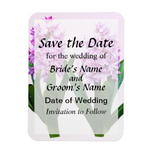 Pink Hyacinth Duo Save the Date Magnet