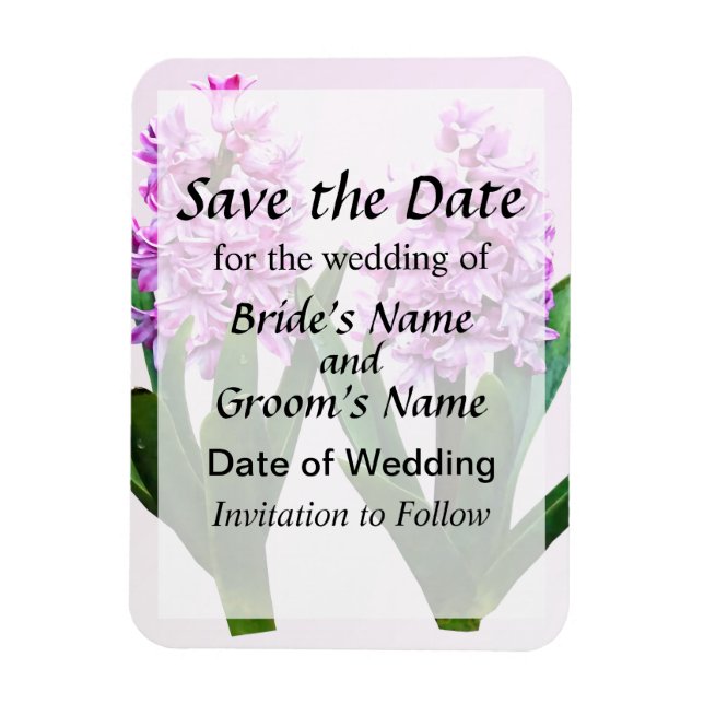 Pink Hyacinth Duo Save the Date Magnet (Vertical)